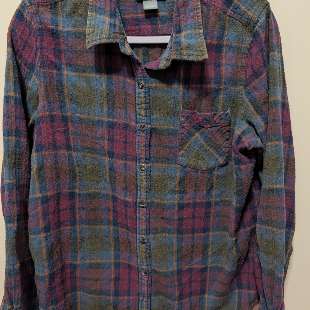 Natural Reflections Multicolor Plaid Cotton Flannel Shirt